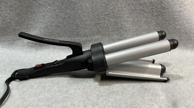 Revlon Jumbo Curling Iron Waver Crimper 3 Barrel Deep Hair Waves Black RV084