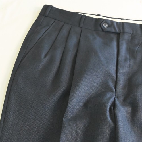 Mens 43R 44R 36x30 Navy Blue Nailshead 100% Wool Mens Jacket Pants Suit - Picture 21 of 24