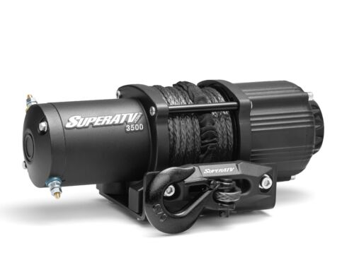 SuperATV Heavy Duty 3500 Lb. Synthetic Rope ATV UTV Winch - With Wireless Remote - Picture 1 of 7