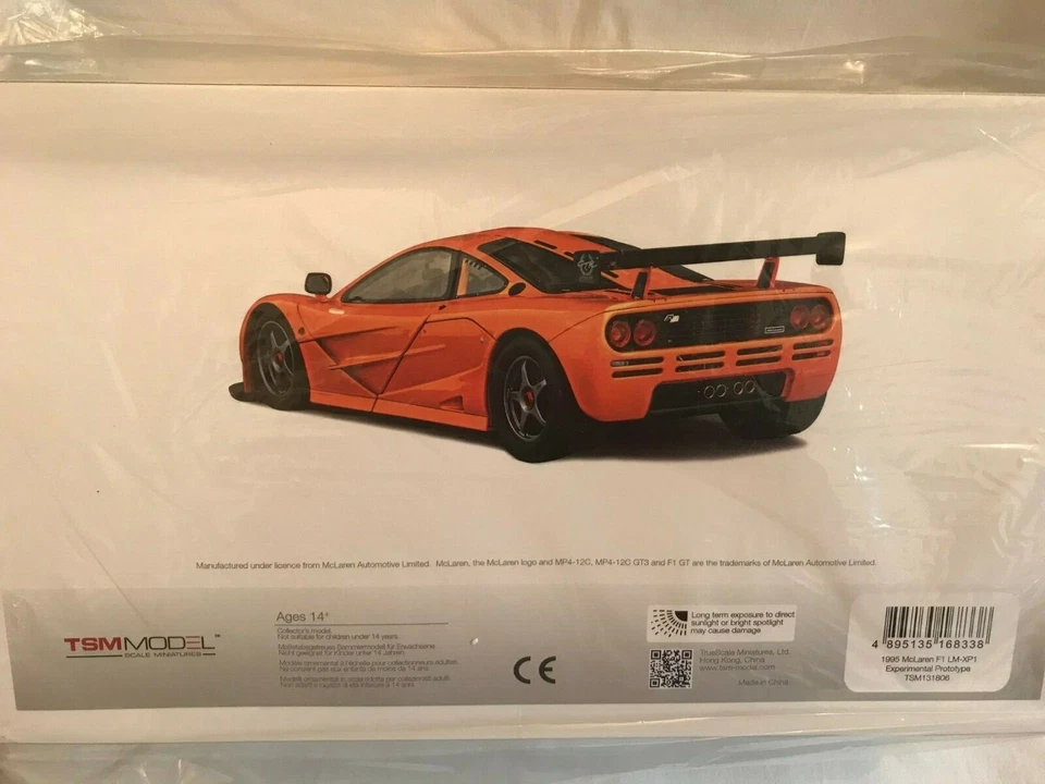 1995 Experimental Prototype True Scale Miniatures 1.18 Scale McLaren F1 LM-XP1 . - Image 4 of 4