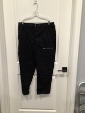 euc Faded Glory women 16W black pull on pants zippered pockets elastic
