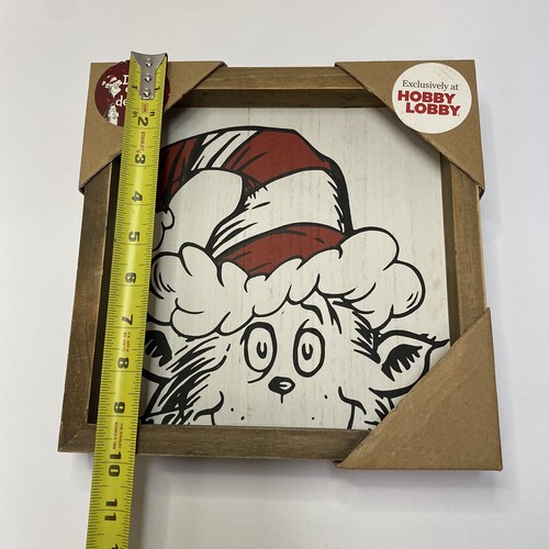 Dr Seuss The Cat In The Hat Christmas Wooden Box Sign Hobby Lobby Exclusive New - Picture 5 of 6