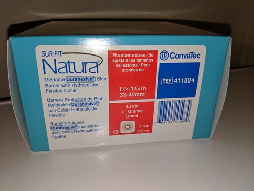 Convatec 411804 - SUR-FIT Natura Durahesive Collerette avec champs protecteur cutané malléable 57mm2 1/4