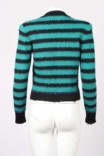 BALMAIN STRIPED KNIT JACKET FR 36 UK 8 - Picture 4 of 4