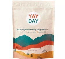 YayDay Digestive Enzymes & Super Fiber Supplement Powder - Bedtime Gut Suppor...