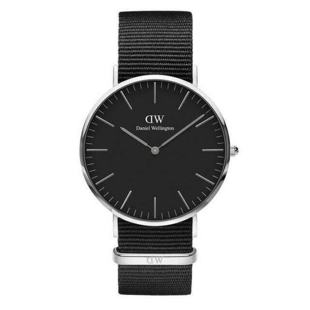 Daniel Wellington DW00100149 40mm Cassa di Acciaio, Cinturino Nero di  Tessuto, Orologio per Uomo | Acquisti Online su eBay