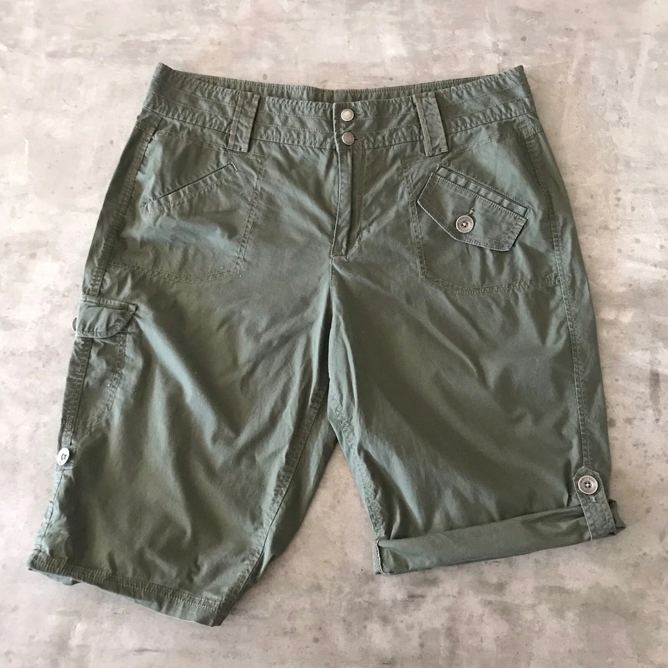 Pantalones Cortos DKNY Cargo Capris Para Mujer 14 Roll Up Grunge Senderismo Gorp Granola Niña Y2K Foto 2 de 4