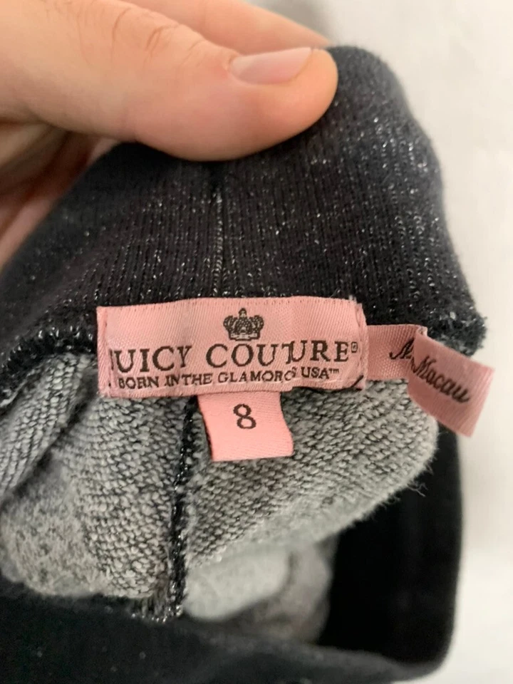 Pantalones deportivos Juicy Couture para niñas talla 8 grises con tachuelas Foto 2 de 4