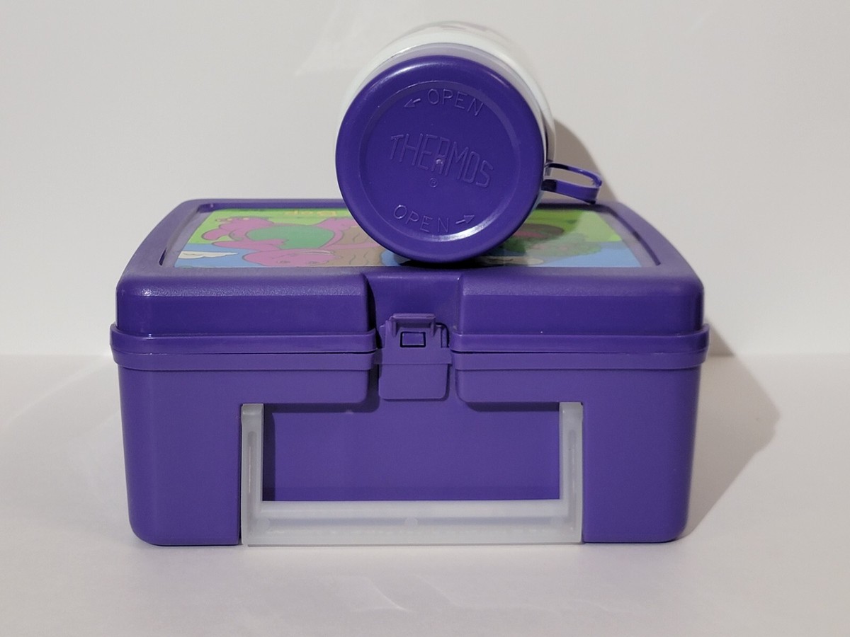 Vintage 1992 Barney & Baby Bop Purple Lunch Box by Thermos