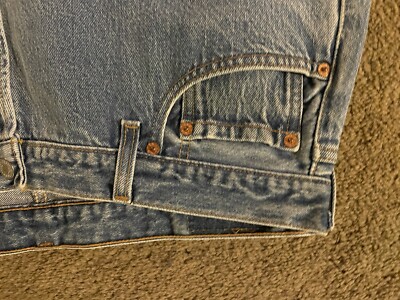 VINTAGE 90'S MENS LEVIS 501XX--33 X 27--MED BLUE-made in USA--WPL