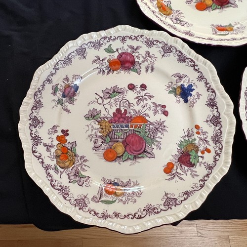 (8) Mason's Ironstone Fruit Basket 9-1/2" Dinner Plates Scalloped Edge - Picture 8 of 19