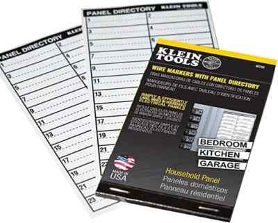 Klein Tools 56255 Wire Marker - Household Electrical Panel w/ Directory