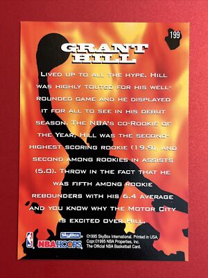 1995-96 Hoops Grant Hill #199 Sizzlin Basketball Card NBA | eBay