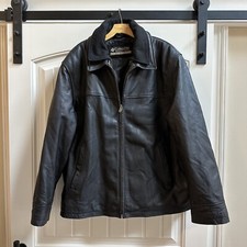 COLUMBIA Black Leather 2 In 1 Jacket MEN S XL