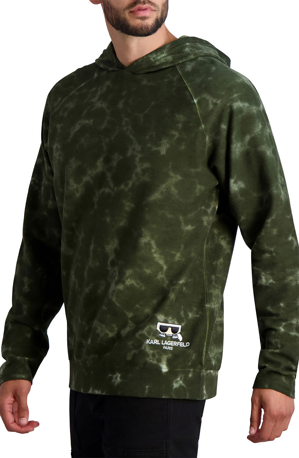 Karl Lagerfeld Paris Мужская толстовка Tie Dye Reverse French Terry Hoodie XL Зеленая NWT 179 13890₽