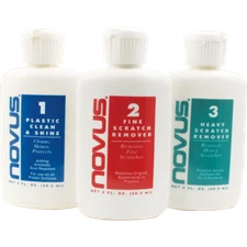 Plastic polish, Novus, full plastic treatment/restoration kit, 2 oz, Set of 3