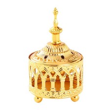 BRUCIA INCENSO TURIBOLO MEDITAZIONE CARBONCINI GRANI METALLO ORO