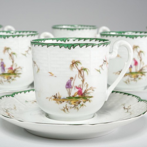 Raynaud Limoges Si Kiang Demitasse 6 Teacups 6 Saucers Numbers 1 6 Complete Set - Picture 5 of 9