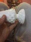 Vintage white milk glass hobnail bud vase — photo 5