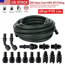 6AN 25FT Fuel Line 3/8" Steel Braided LS Swap EFI Gas Oil Injection Fuel Hose