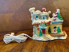 Lighted Christmas Porcelain Santa's Village Candy Factory Nightlight