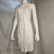 Victoria's Secret Silk Satin Nightgown Slip Medium White Camisole Knee Length