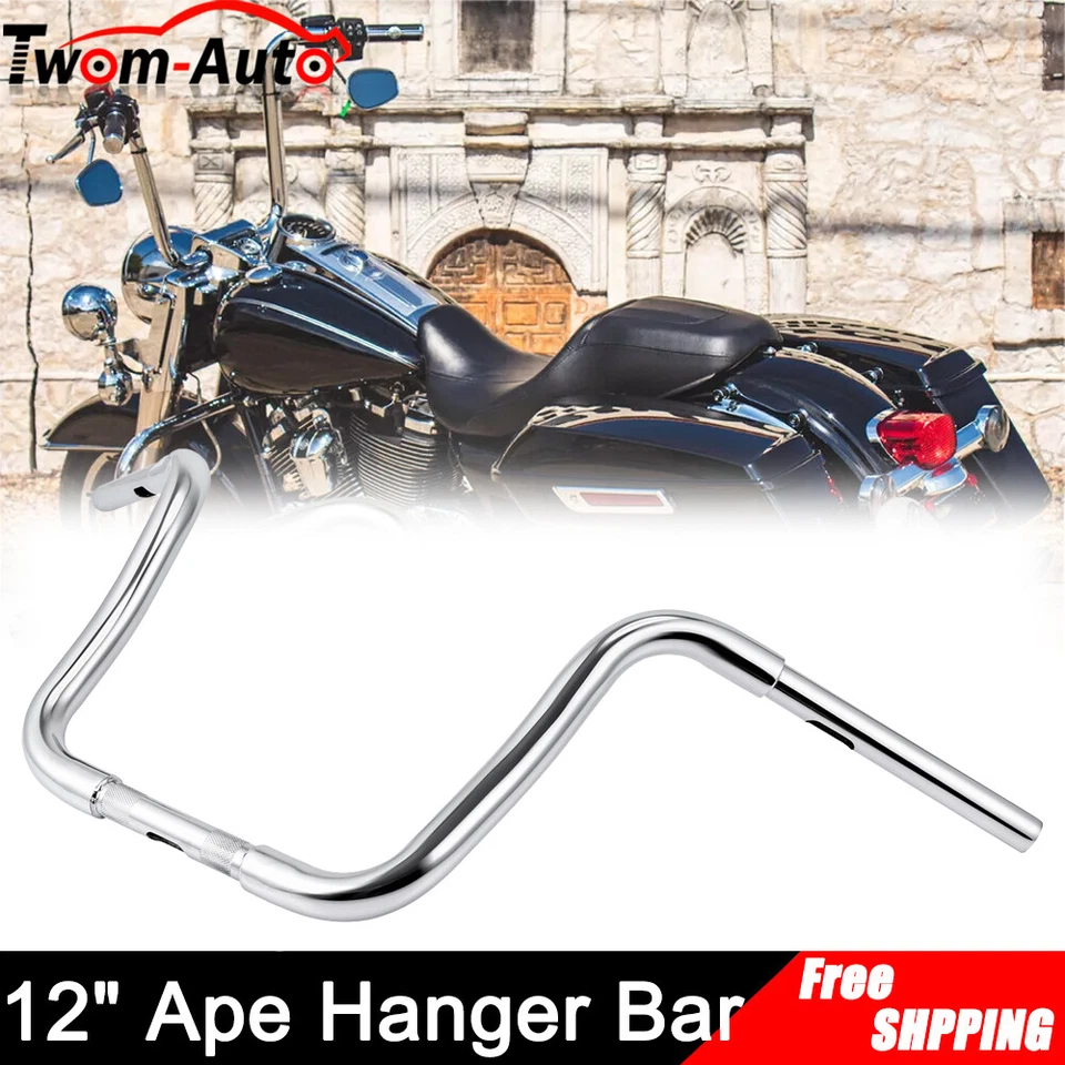 Barra de suspensión ADN 12" Ape 1 1/4" manillar para Harley Sportster FLS FXS Road King Foto 2 de 4