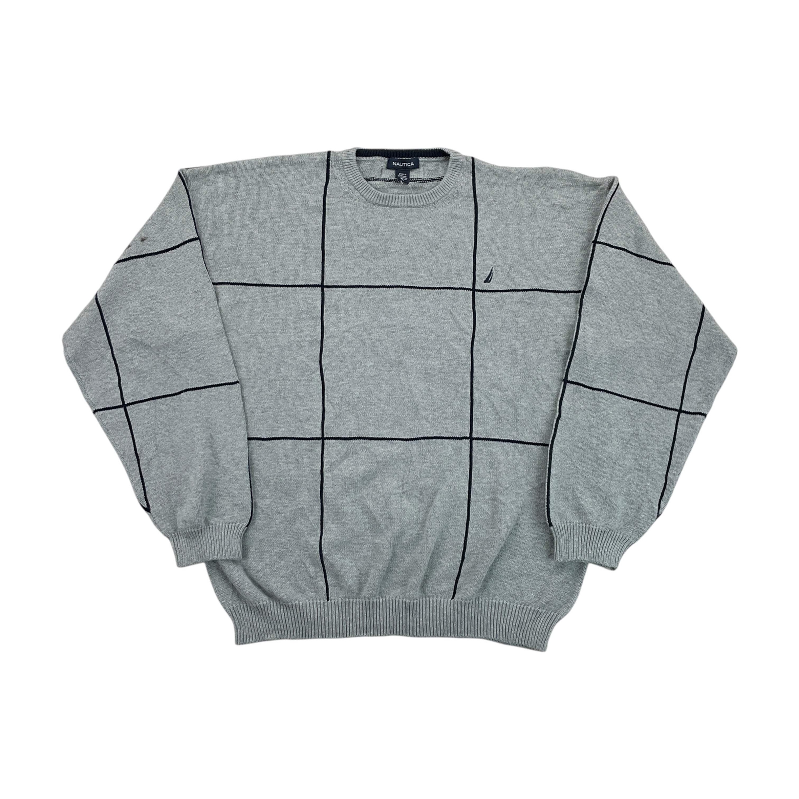 Modern Nautica Striped Gray Basic Sweatshirt - XL… - image 1