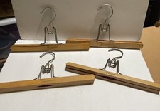 Antique Lot Of 4 Nevco PRINCESS Wood, Wooden Pant, Slacks Hangers. OS