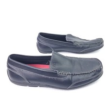 Tommy Hilfiger Driving Loafers Black Leather Moc Toe Slip On Dress Shoes Sz 10.5