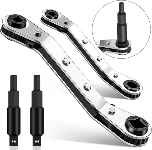 2Pcs Hvac Service Wrench Refrigeration Wrench, 3/16" to 3/8", 5/16" X 1/4" Hvac