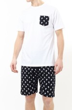 NEW Men's Brave Soul 'White Skull' Short Pyjama/Lounge set