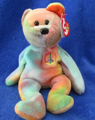 Ty Beanie Baby Peace Bear 2 Tag Errors 1996 8421040537| eBay