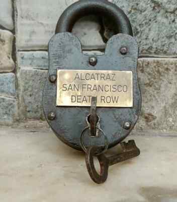 Alcatraz Padlock 5'' Cast Iron Functional Lock & Keys Antique Style