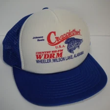 VTG Crappiethon Fishing Wheeler Wilson Lake Ala 80s 90s Trucker Snapback Hat Cap