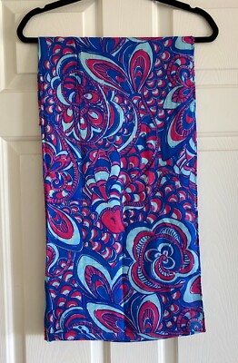 LILLY PULITZER BREWSTER BLUE REEL ME IN RILEY INFINITY LOOP SCARF PINK PRINTED