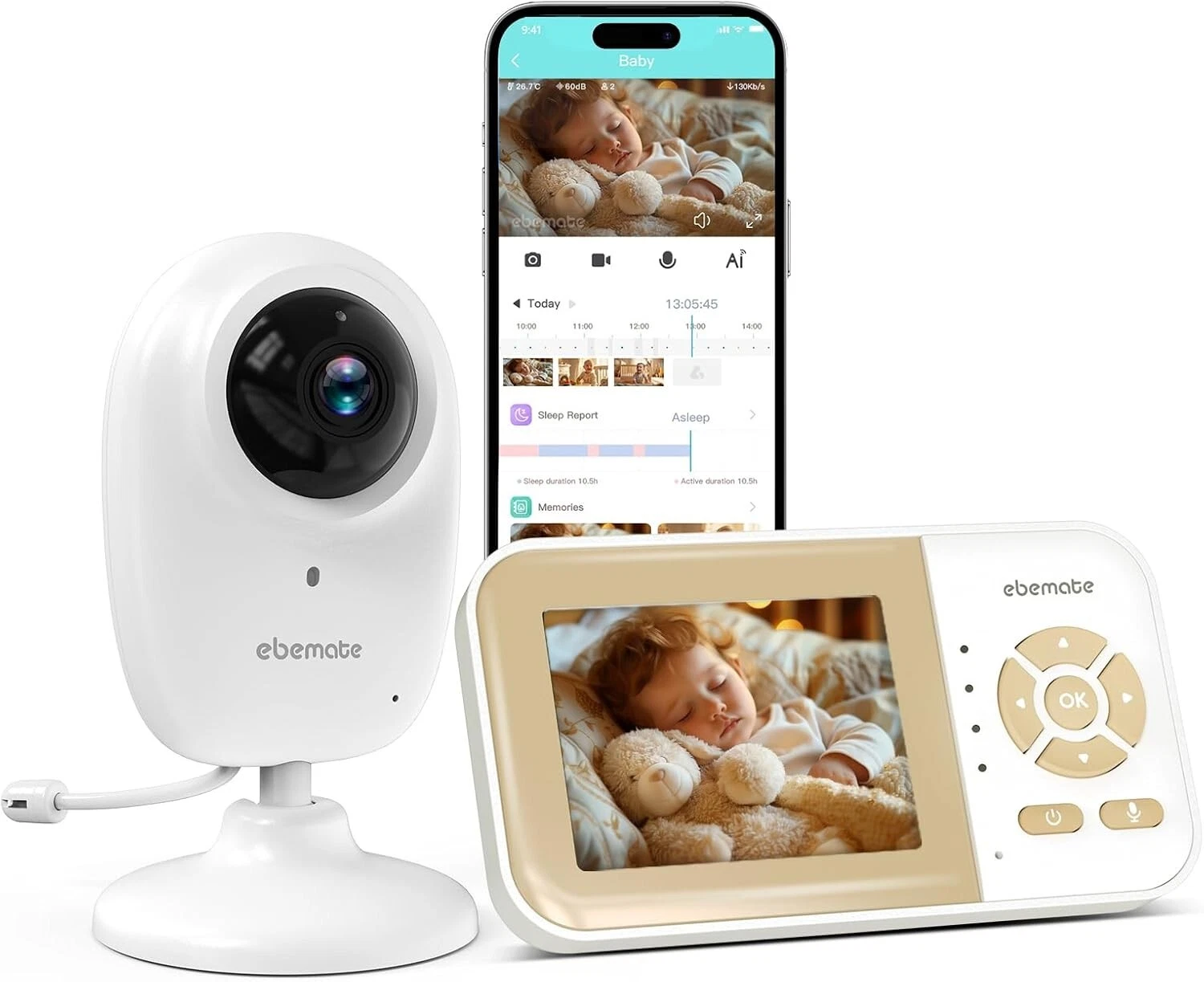Smart Video Baby Monitor 2.8" Display w/ 1080P Camera 1500 ft Range Wifi On/Off
Opens in a new windo