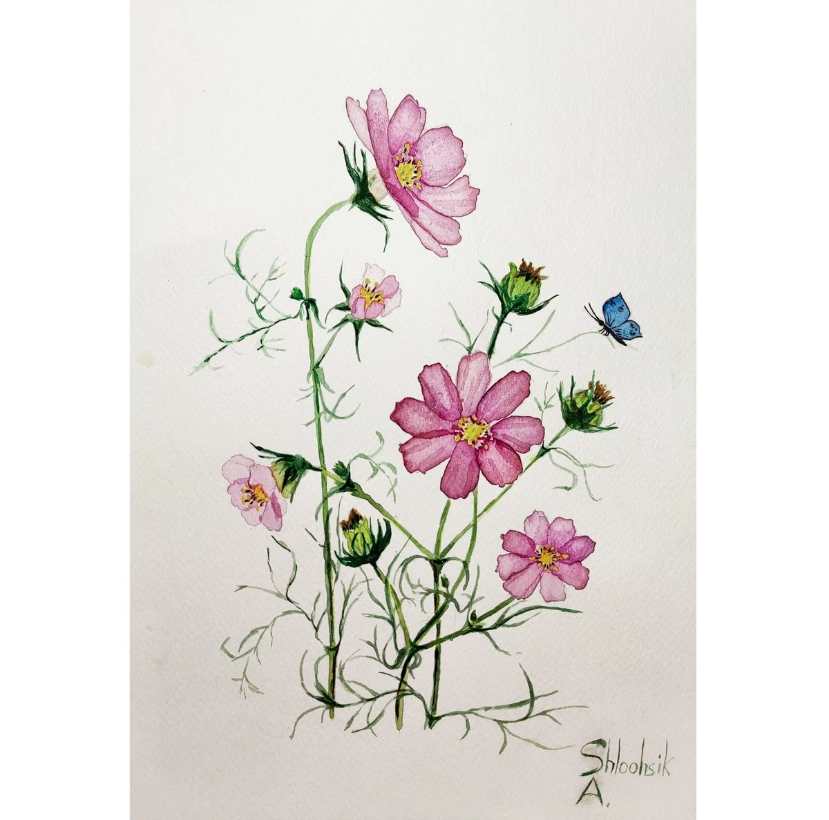 Wall Art Print, Flowers, watercolor painting