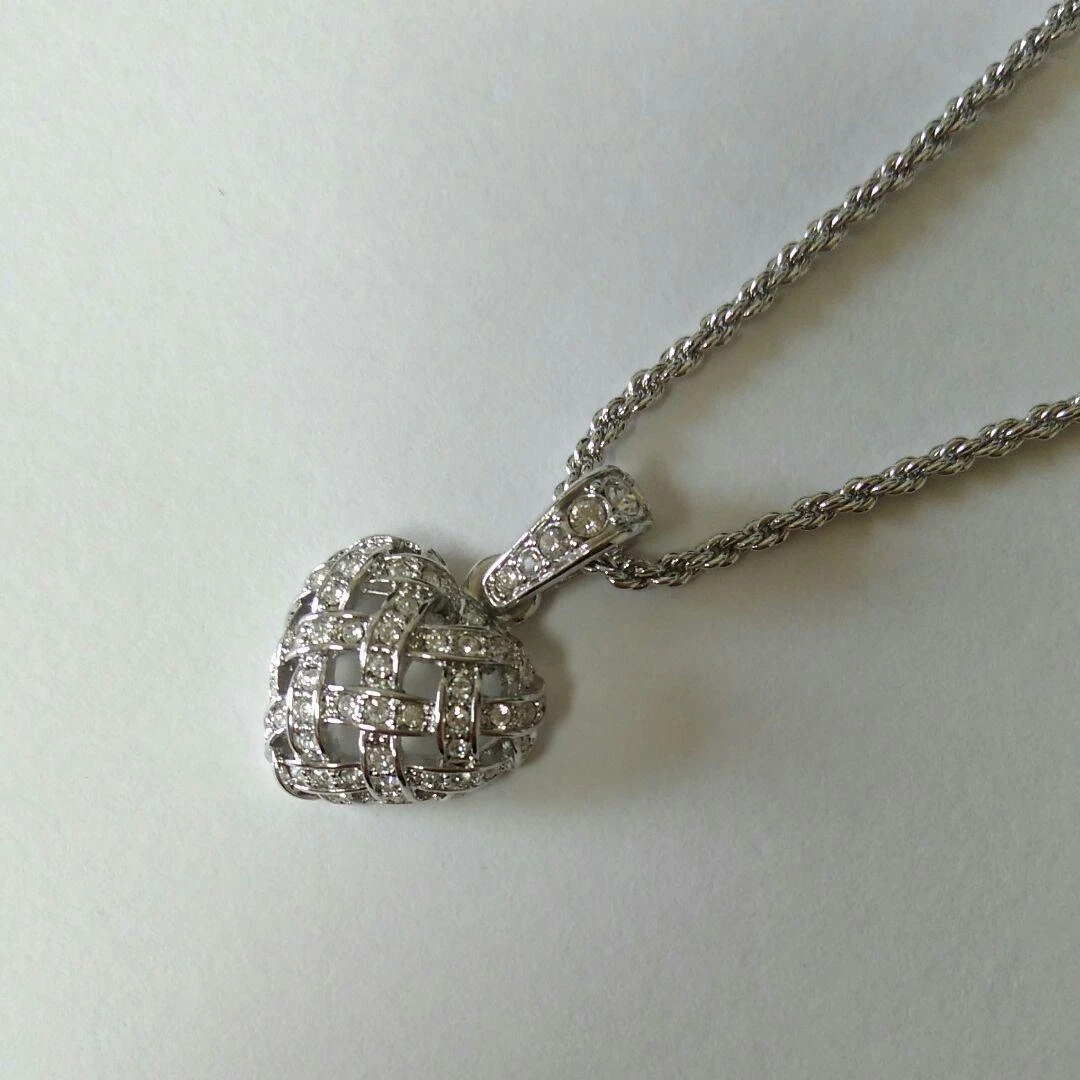 Swarovski Knitted Heart Charm Pendant eBay