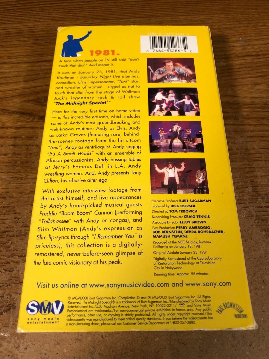 The Midnight Special VHS VCR Video Tape Movie Used Andy Kaufman