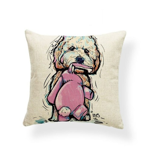 Cute Pet Dog Cushion Cover Than Doll Golden Retriever Home Decoration Pillowcase - Picture 16 of 29