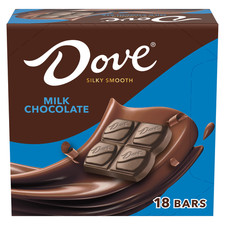 Dove Milk Chocolate Candy Bars, Full Size, 1.44 Oz, 18-Count Silky Smooth