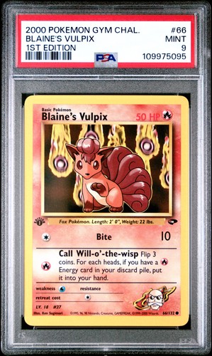 Blaine's Vulpix (Unlimited) graded PSA 9 for sale on eBay