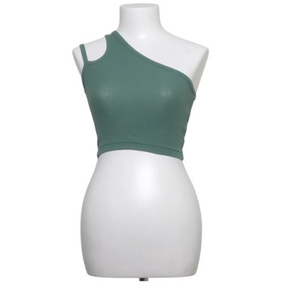 Weekday, Crop Top, Größe: XS, Grün, Baumwolle/Elasthan, Einfarbig, Damen #txO