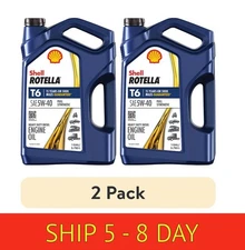 (2 pack) Shell Rotella T6 Full Synthetic 5W-40 Diesel En...1 Gallon (w16)