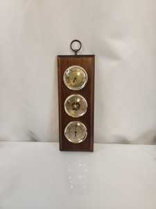 Vintage Sure4Cast Weather Station Japan Wood Barometer Thermometer Hygrometer
