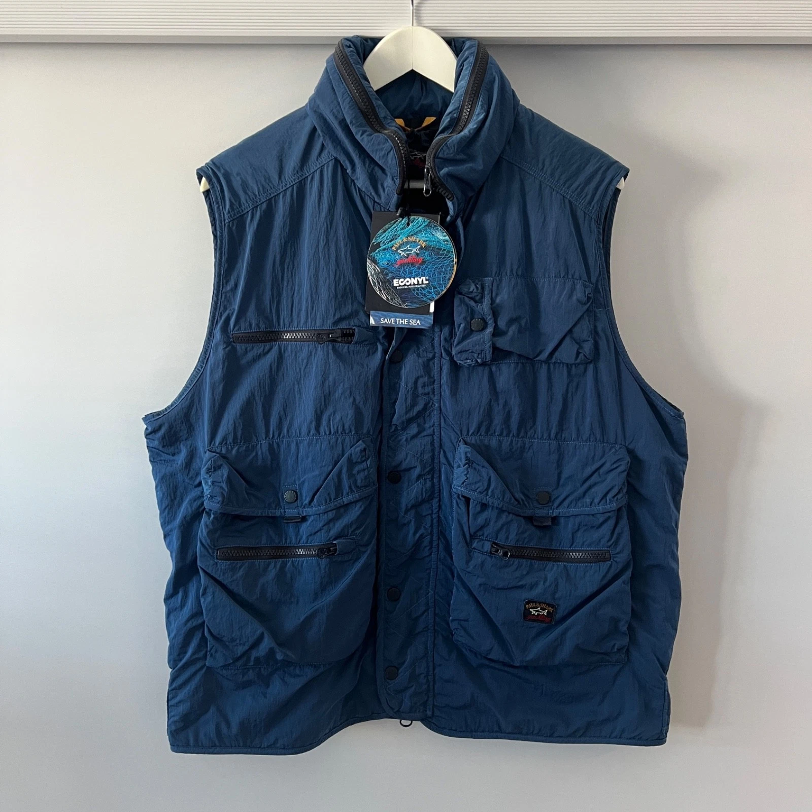 Men's Paul & Shark Scoop Nylon Fishing Gilet Vest Size XL