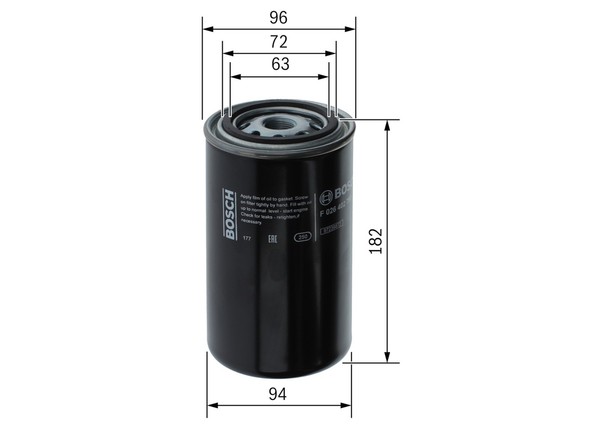 Bosch Kraftstofffilter F 026 402 790 Anschraubfilter Mit Wasserabscheider 93,6Mm-image
