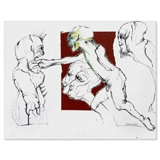 Milton Berwin (1925-2023), Original Painting (22" x 30"), Hand Signed with Lette