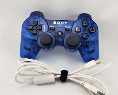 OEM PS3 Controller DualShock 3 Clear Crystal Blue Playstation 3 TESTED WORKS